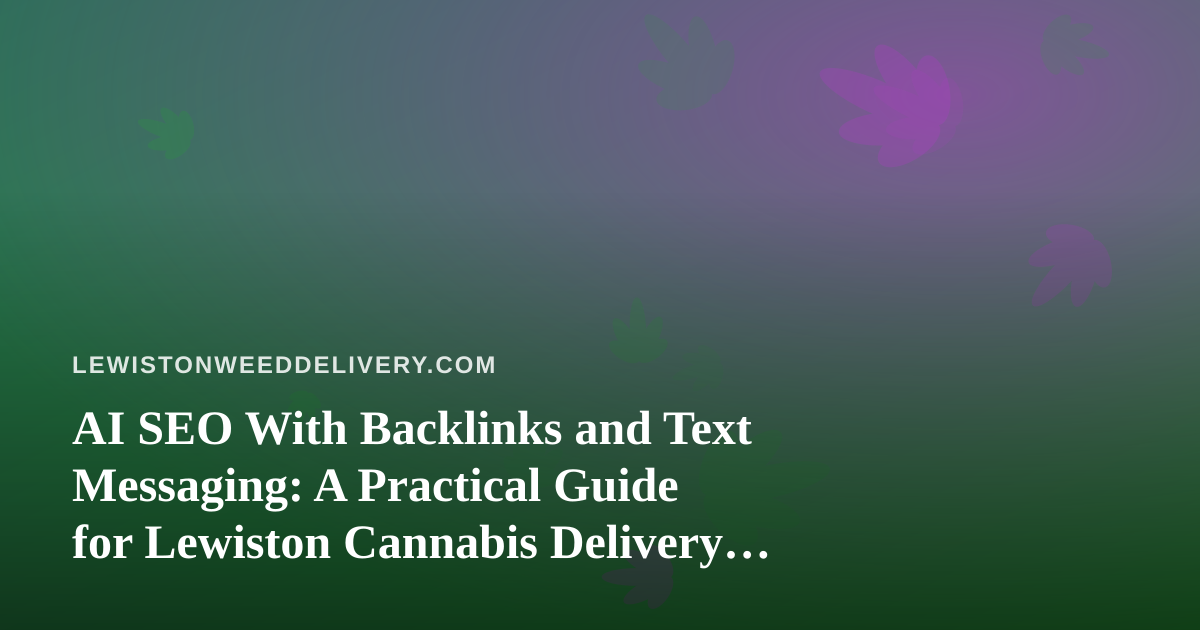 AI SEO With Backlinks and Text Messaging: A Practical Guide for Lewiston Cannabis Delivery Services