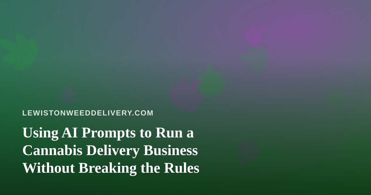 Using AI Prompts to Run a Cannabis Delivery Business Without Breaking the Rules