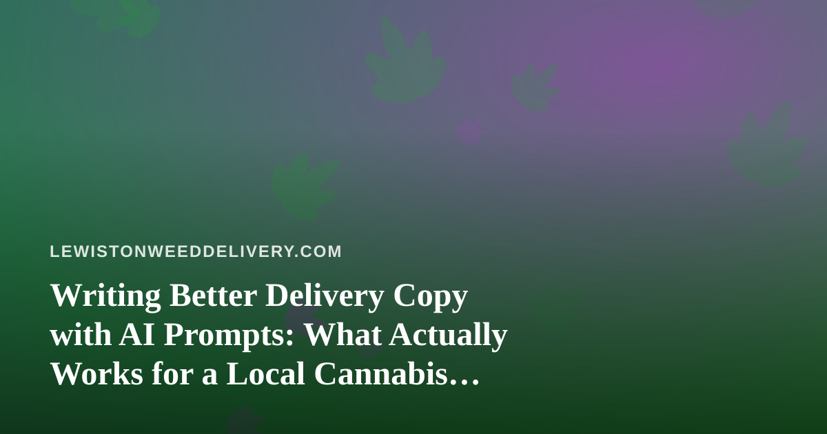 Writing Better Delivery Copy with AI Prompts: What Actually Works for a Local Cannabis Delivery Team