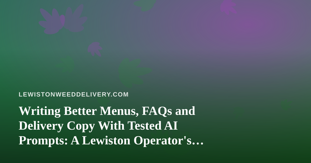 Writing Better Menus, FAQs and Delivery Copy With Tested AI Prompts: A Lewiston Operator’s Guide